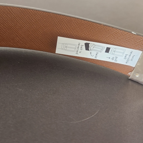 MK Michael Kors White/Grey Logo Belt M - Picture 2 of 3